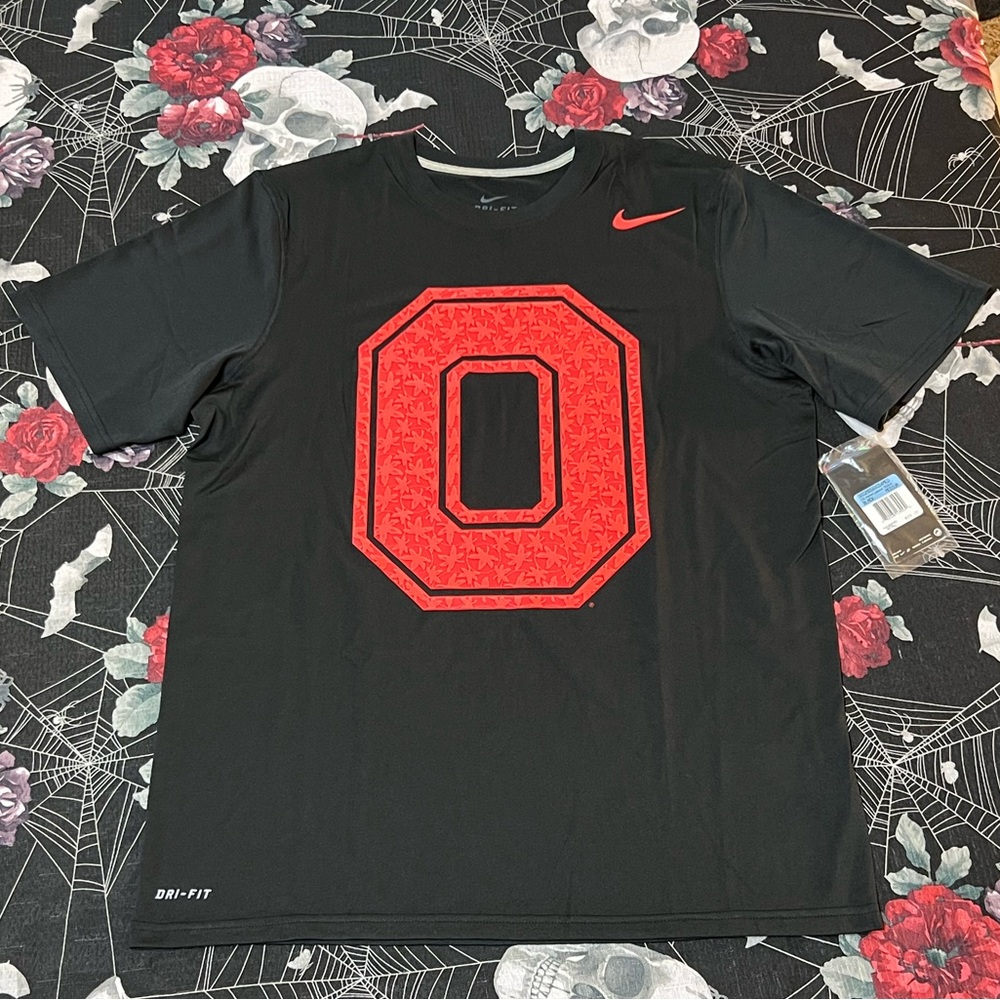 NWT 2013 NIKE DRI-FIT OSU OHIO STATE BUCKEYES HYPER LEGEND LOGO MEDIUM RARE